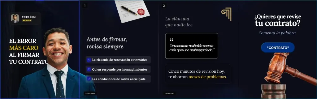 Carrusel de ejemplo sobre abogacía.